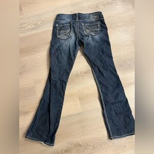 Silver Twisted Boot Cut Jeans 28x35